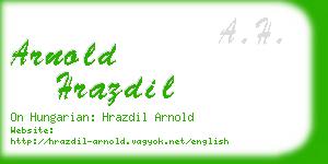 arnold hrazdil business card